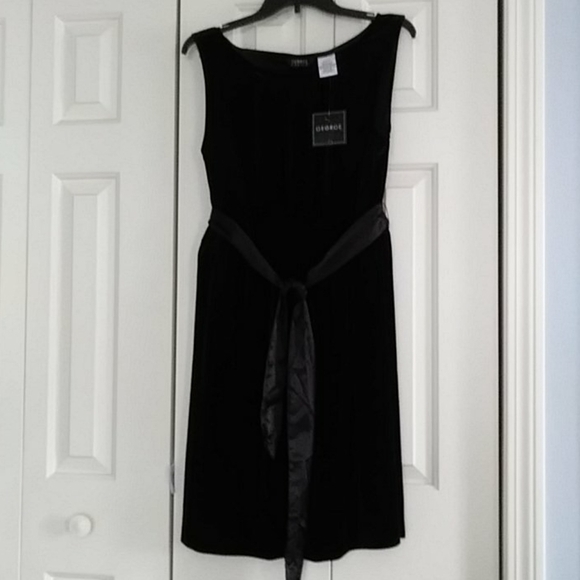 George Dresses & Skirts - George Dress Black velvet stretchy sheath dress.